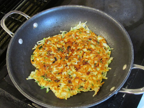 Hash browns err.. browning in the pan