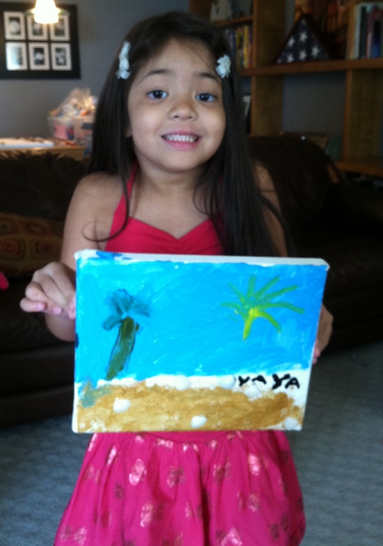 Yaya's first painting on canvas