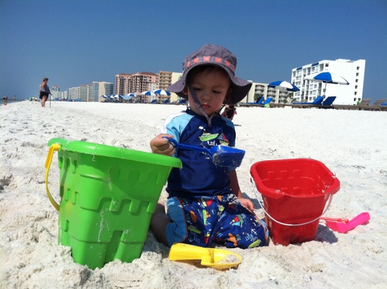Filling buckets with sand is serious business