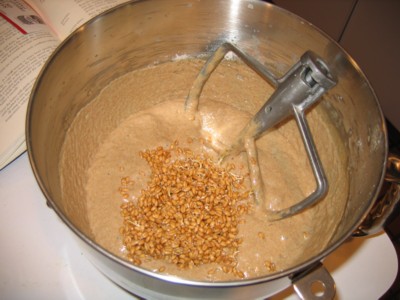 Sprouted wheat in the dough