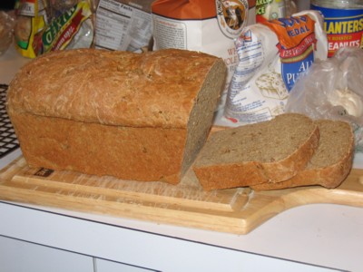 Sliced sprouted wheat bread