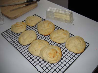 Bunch of biscuits cooling on the wire rack