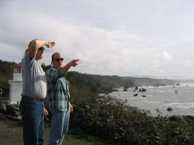 Vin and Jeff looking out to sea