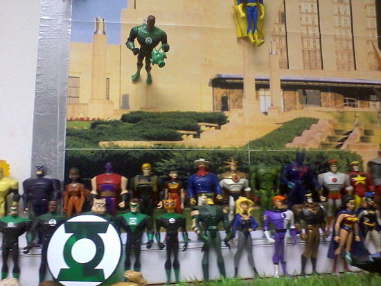 Green Lantern Corps include Arkkis Chummuck, John, Kilowog, Kyle and Tomar-Re