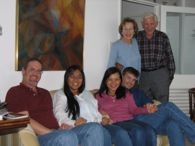 Vin, me, Mei, Colin, Jane and John in Jane and John's living room