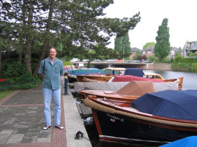 Vin and boats right by the building