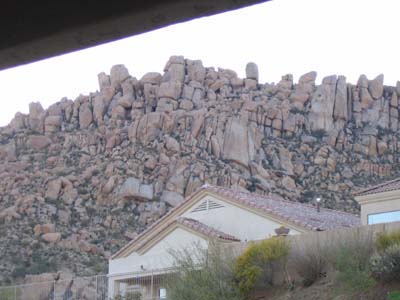 Rock formations on a hill