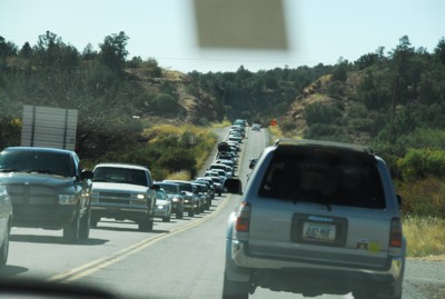 Traffic jam northbound from Phoenix