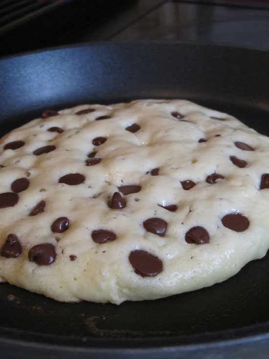 Chocolate chip pancakes for me