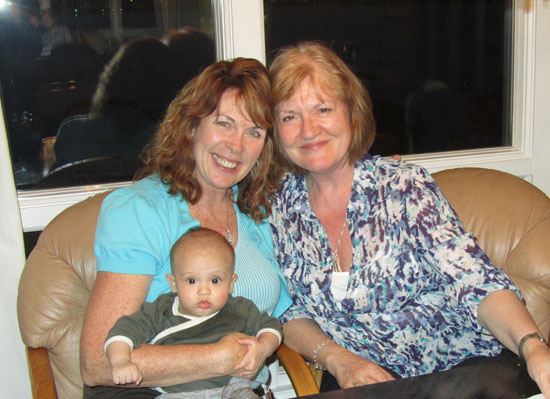 Adik with his Aunt Becky and Auntie Jo