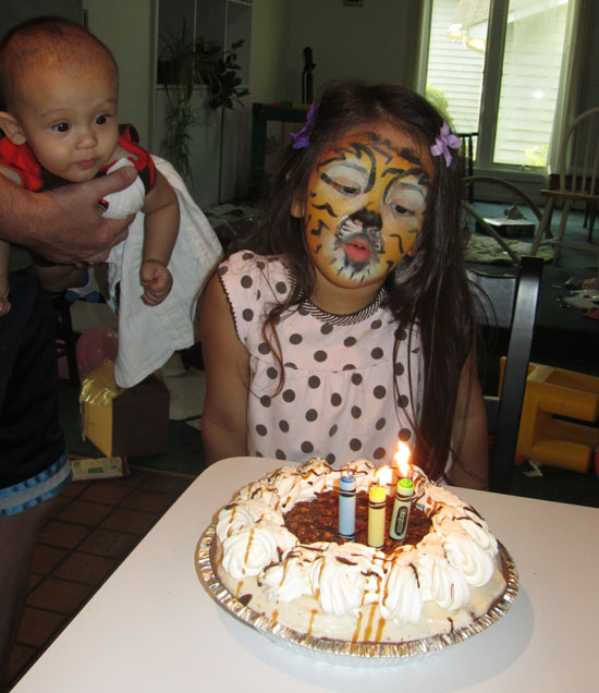 Tiger blows out her candles, Adik wants to help