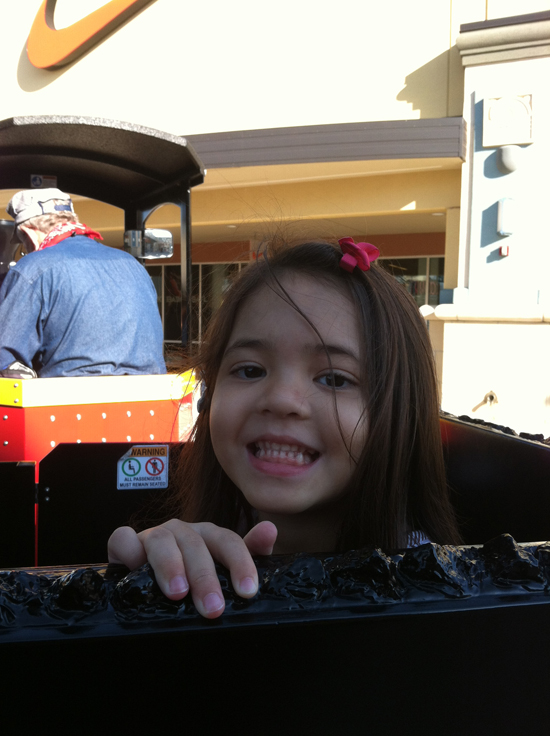 Yaya loved the train ride at the outlet mall