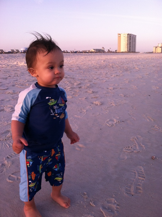 After some initial apprehension, Adik decides he loves the beach!