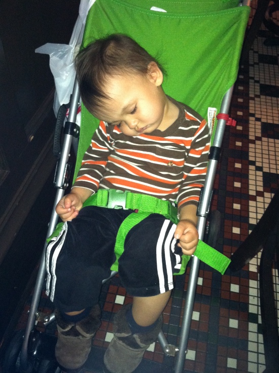Adik napped in the stroller