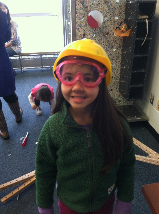 Safety goggles and hard hat!