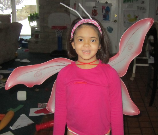 Yaya the butterfly (note the antennae)