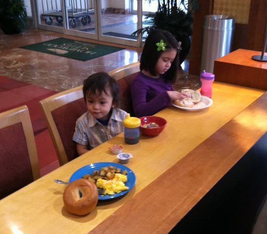Breakfast at the new ducky hotel