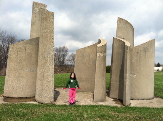 At the sculpture by Miami University Middletown