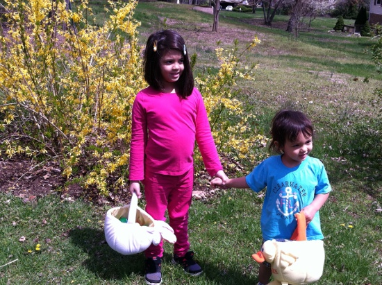 First Easter egg hunt for the kids