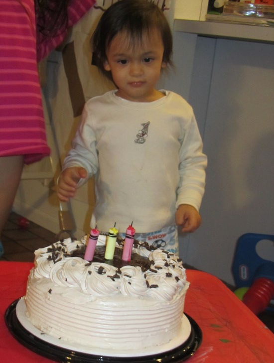 Adik really does love those candles
