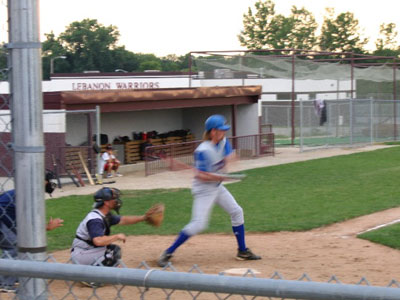 Action shot - swinging for the fences