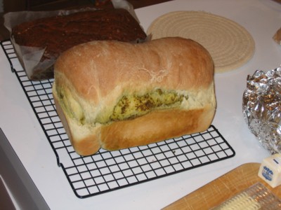 Pesto Bread, baked