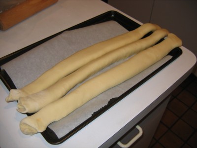 Dough on cookie sheet