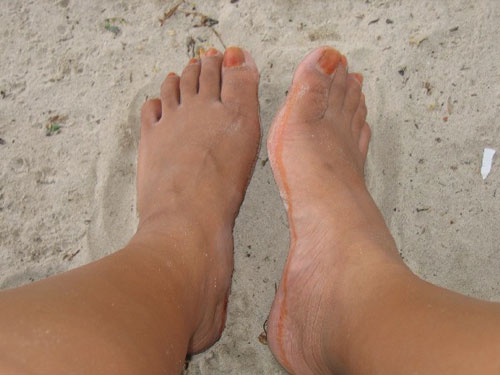 Feet in Redang's powdery sand