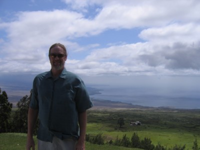 Vin with the Kohala-Kona coast in the background