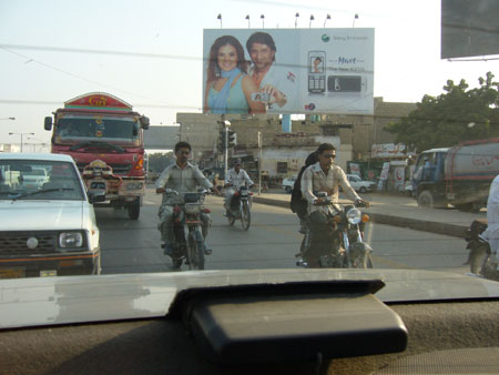 Biking in Karachi, overseen by Sony Ericsson