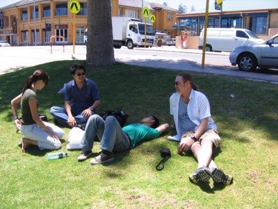 Vin, EJ, David and Hsu relaxing after lunch
