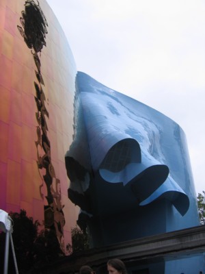 I think this is part of the Science Fiction Museum/Experience Music Project building