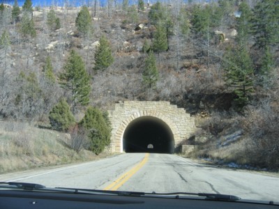 Tunnel on the road to Mesa Verde National Park