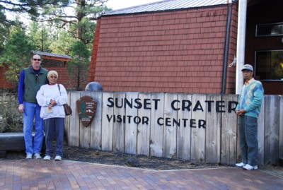 Mak, Abah and Vin at the Sunset Crater Visitor Center