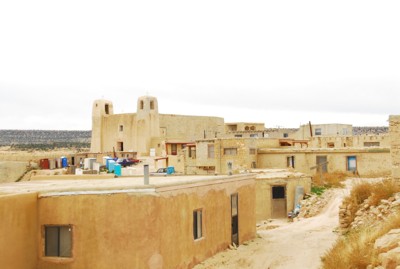 A view of the houses in the pueblo