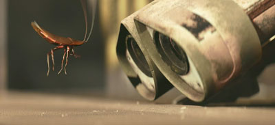 WALL-E and his pet invulnerable mutant roach