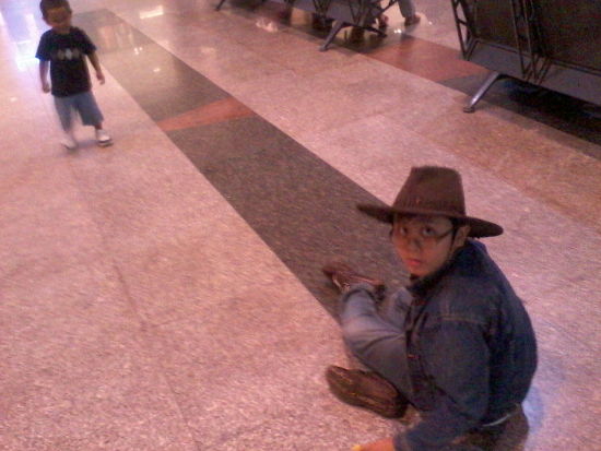 Irfan and friend at the airport