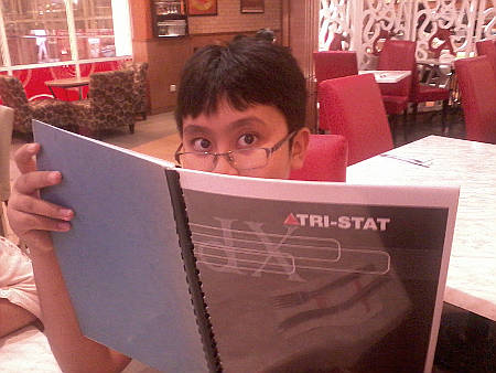 Irfan with a book I brought