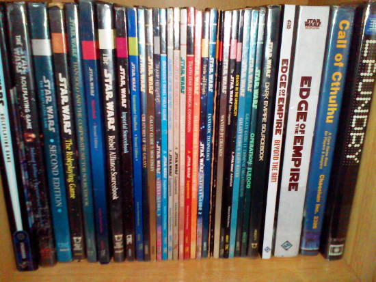 RPG books on the shelf