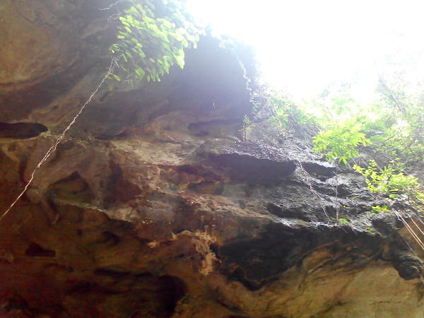 The rocks above