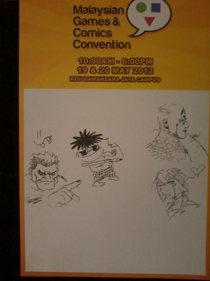 The special guests' sketchboard at the entrance