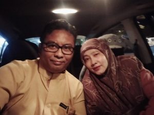 AIn and I in the car before Subuh