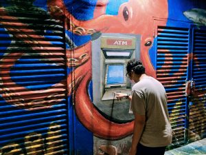 Irfan at the ATM mural