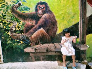 Anya with a giant monkey