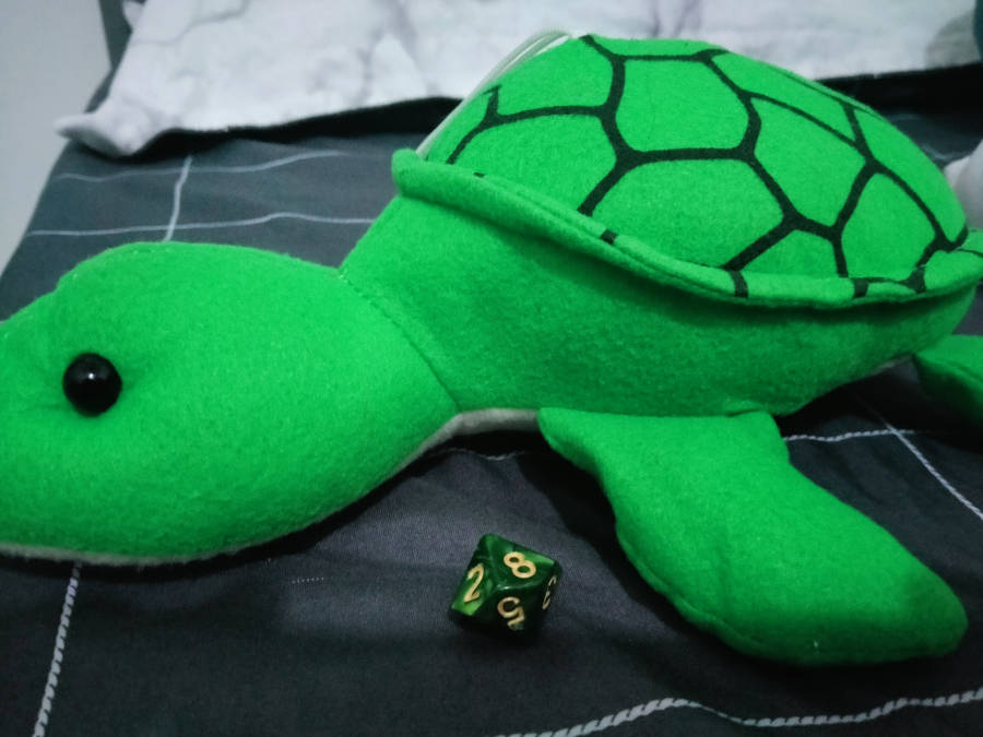 A plushie turtle game miniature