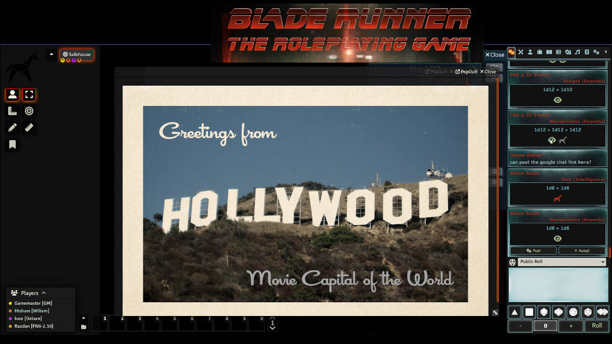 The Hollywood sign postcard