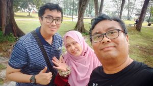 Irfan, Ain and I among the casuarina trees